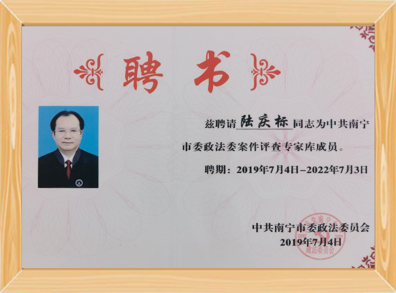 中共南宁市委政法委案件专家库成员